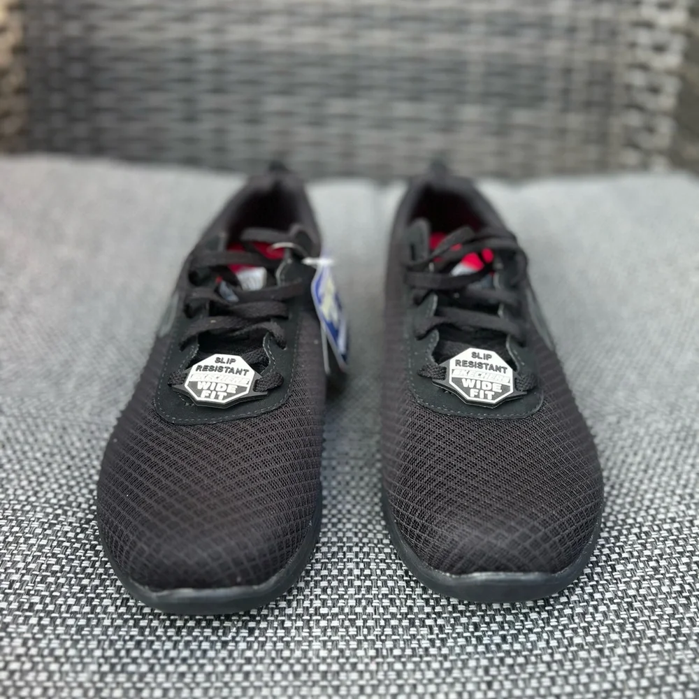 Work Relaxed Sketchers Ghenter SR 772 Black Non Slip Sneaker Womens 9 W Wide 39 - Picture 9 of 14